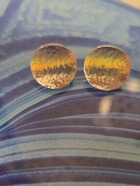 JAMES AVERY Hammered Sterling Silver Disc French Clip Omega Earrings